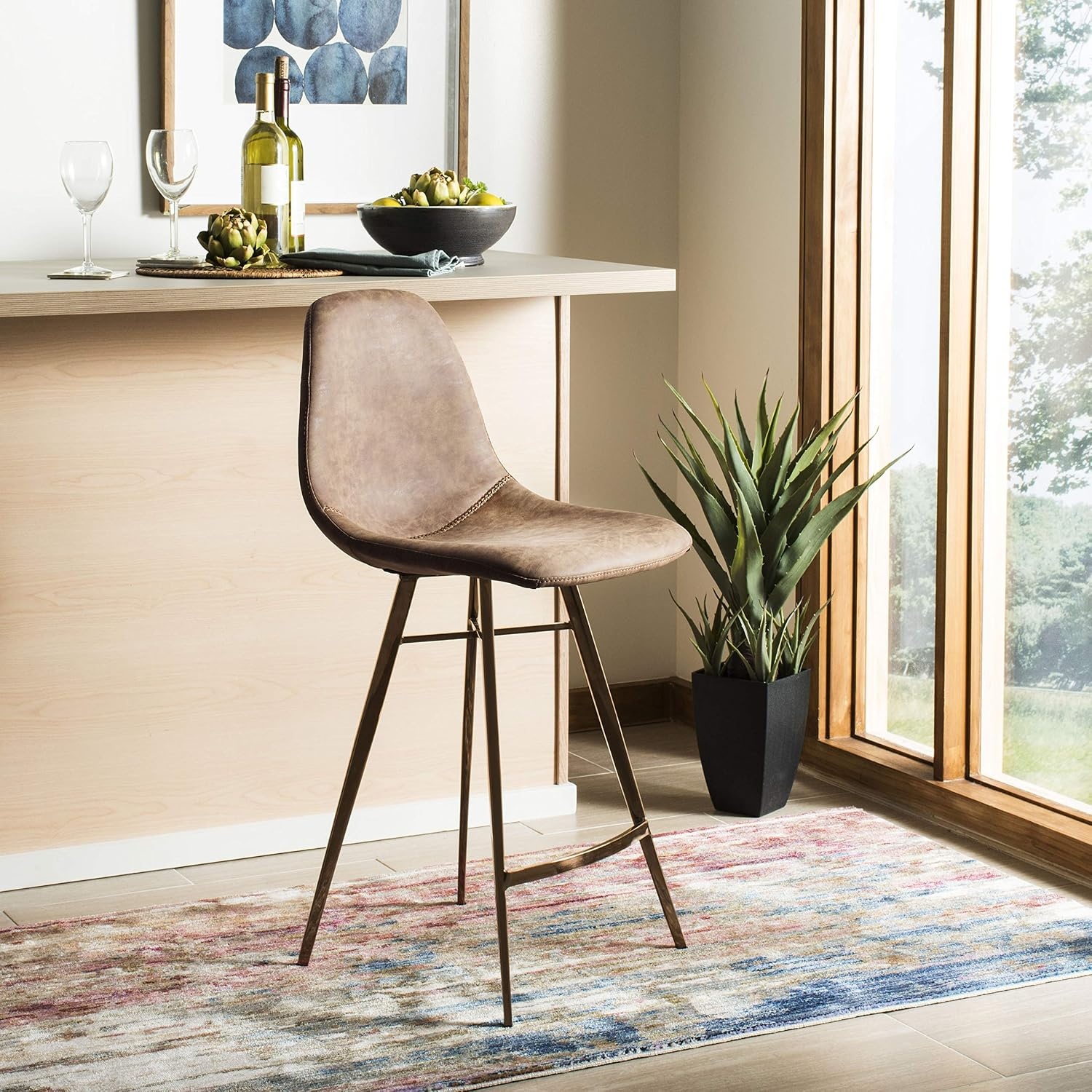 image:imageSafavieh Mathison Counter Stool BrownCopperBrown Copper