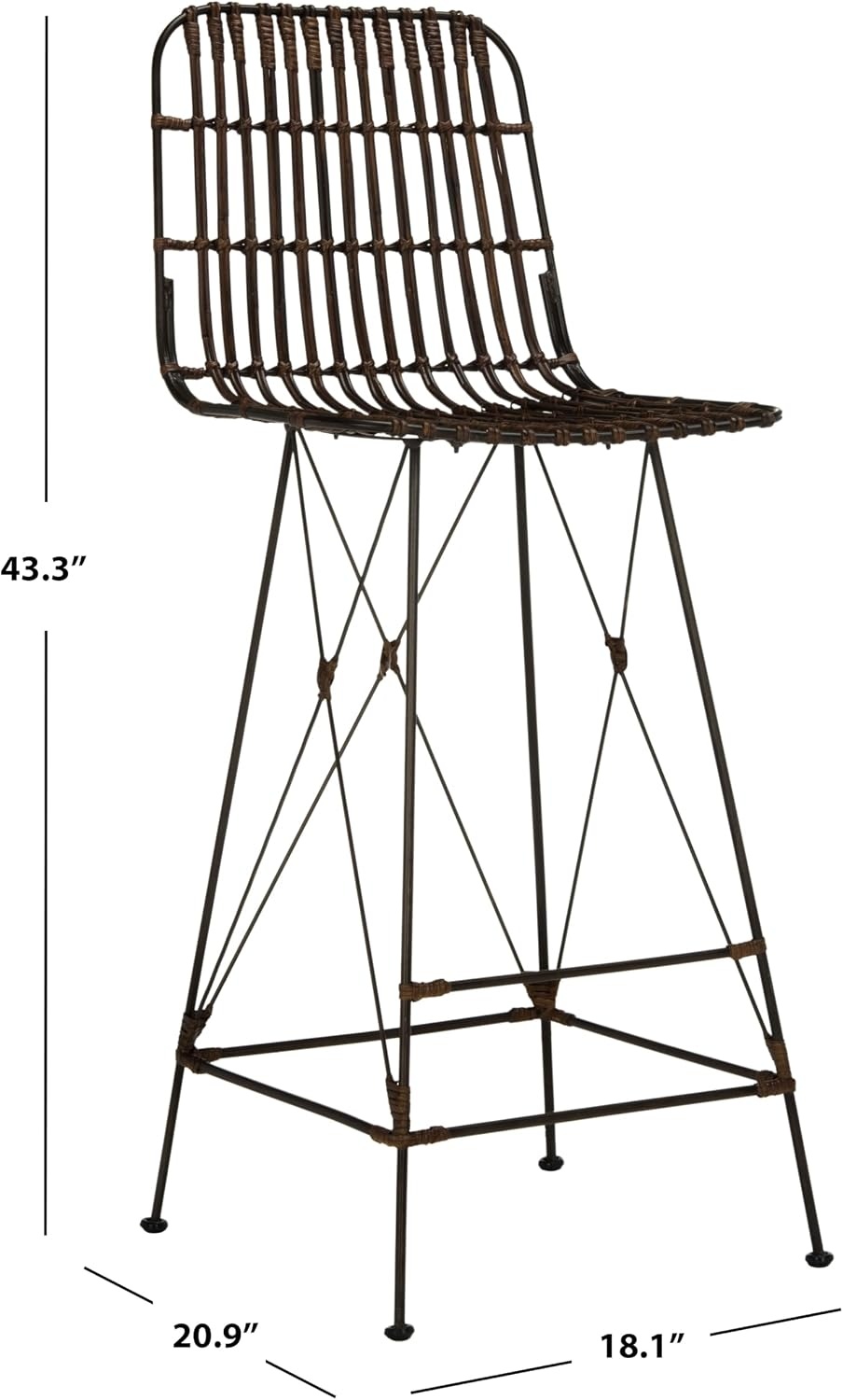 image:imageSafavieh Minerva Bar Stool ChocolateChocolate