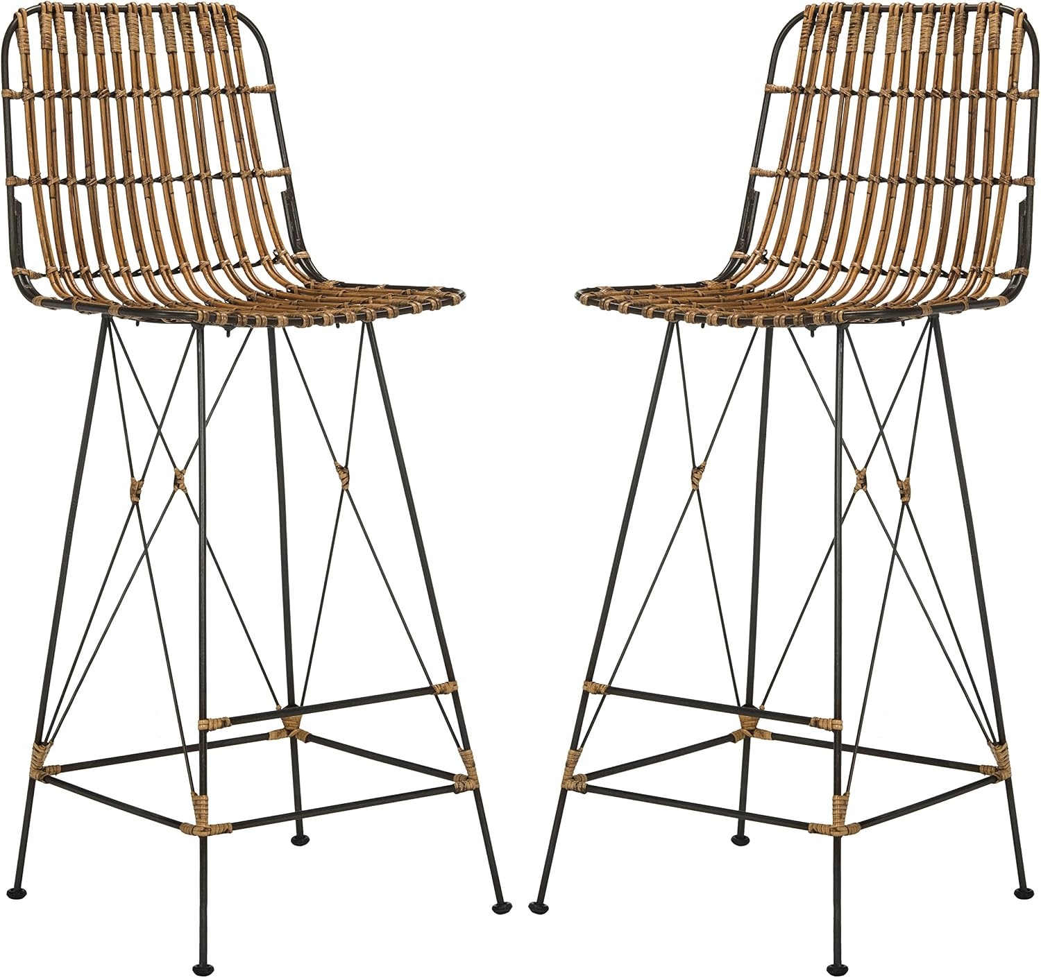 image:imageSafavieh Minerva Bar Stool ChocolateNatural Black