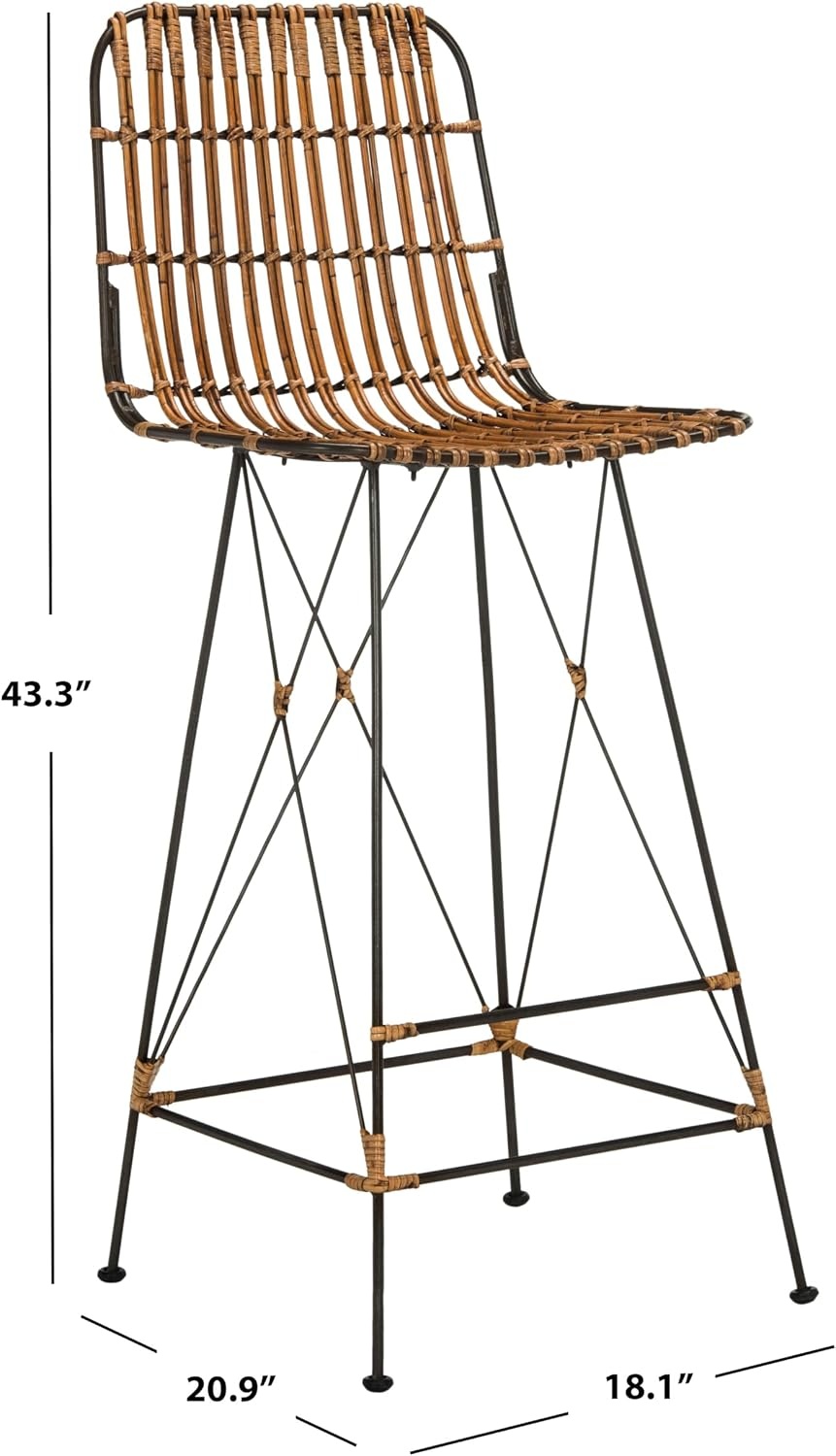 image:imageSafavieh Minerva Bar Stool ChocolateNatural Black