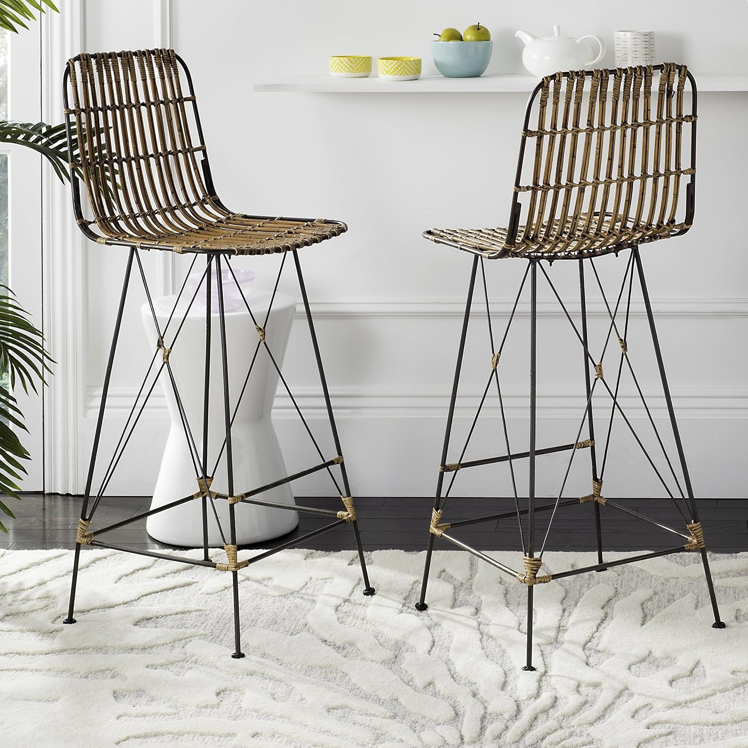 image:imageSafavieh Minerva Bar Stool ChocolateNatural Black