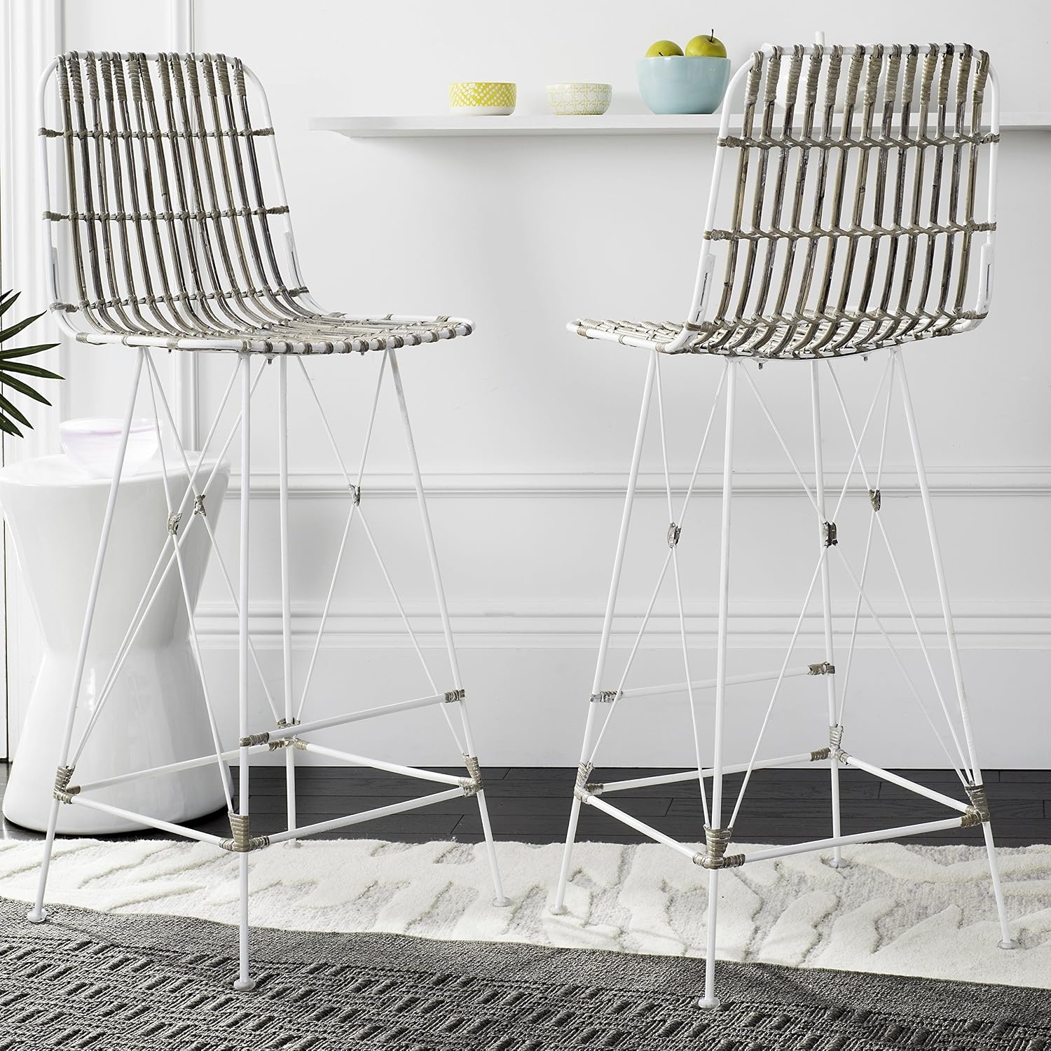 image:imageSafavieh Minerva Bar Stool ChocolateWhite White