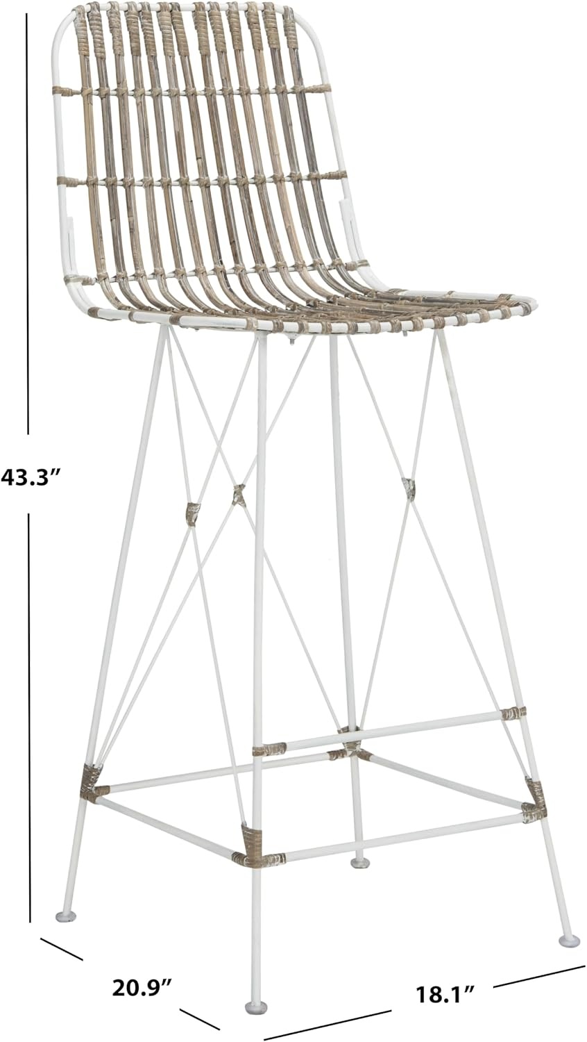 image:imageSafavieh Minerva Bar Stool ChocolateWhite White