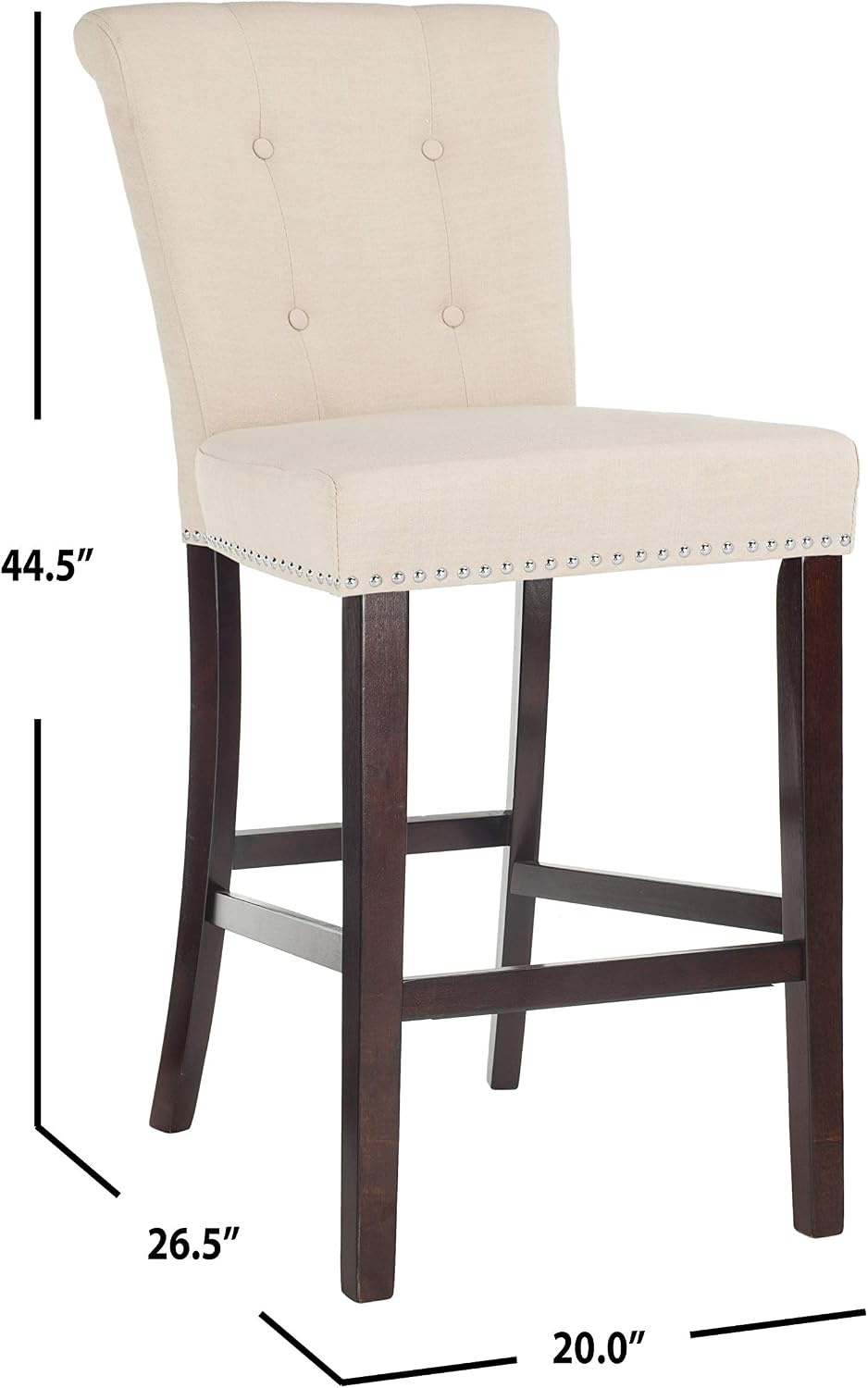 image:imageSafavieh Taylor Bar Stool Light GreyEspressoBeige Espresso