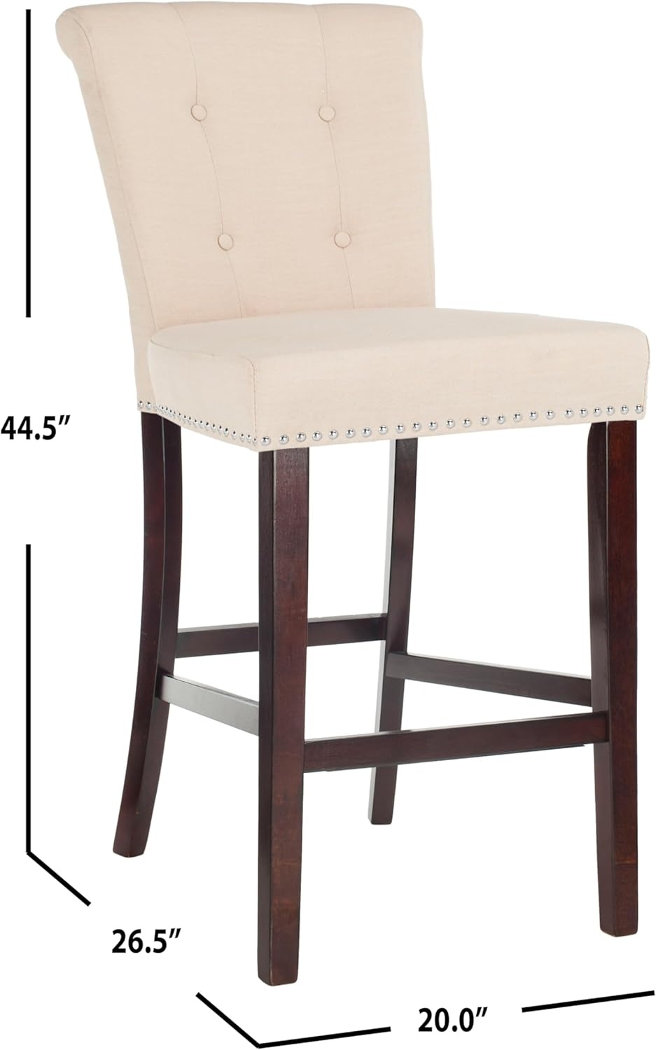 image:imageSafavieh Taylor Bar Stool Light GreyEspressoBeige Espresso