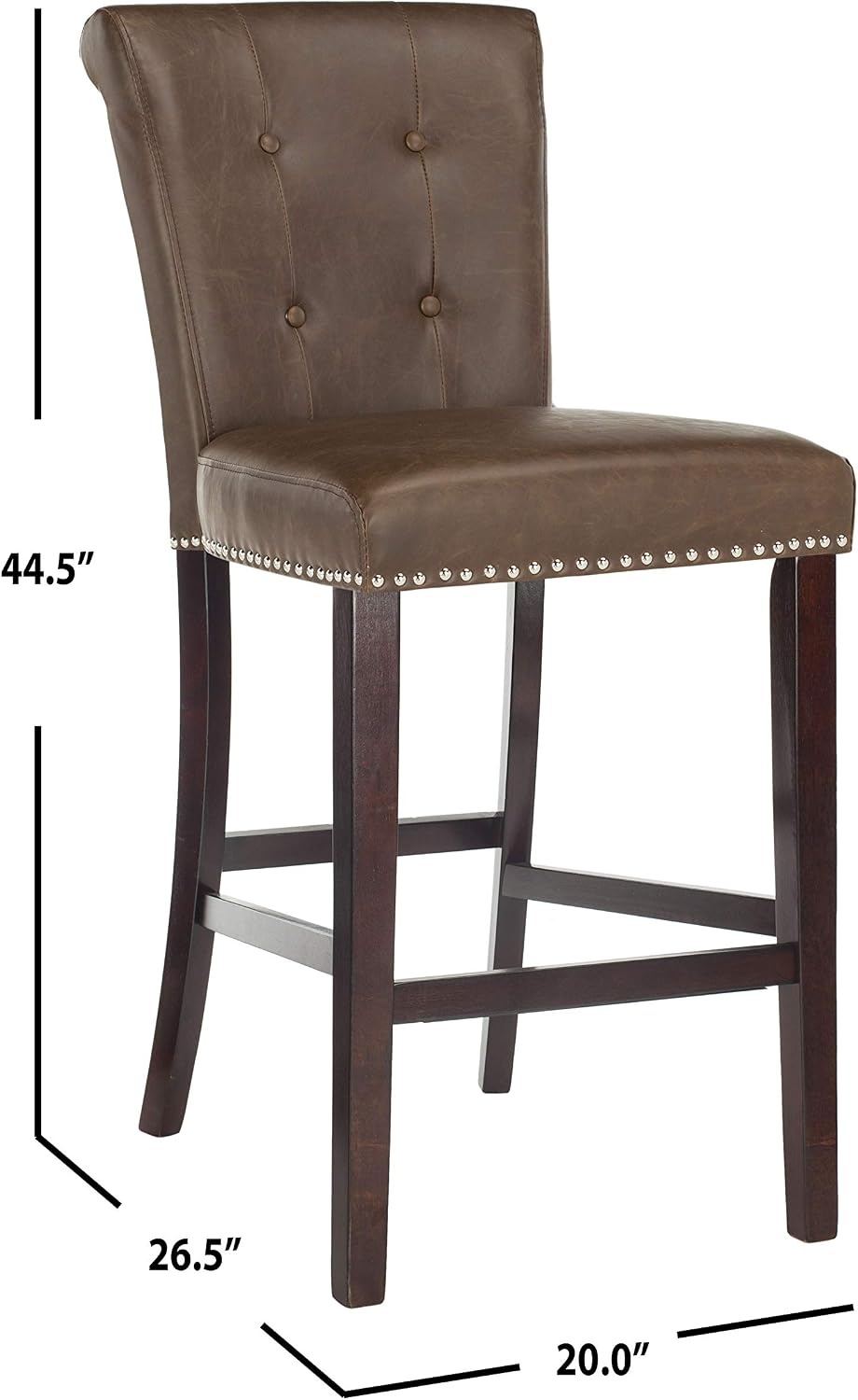 image:imageSafavieh Taylor Bar Stool Light GreyEspressoBrown Espresso