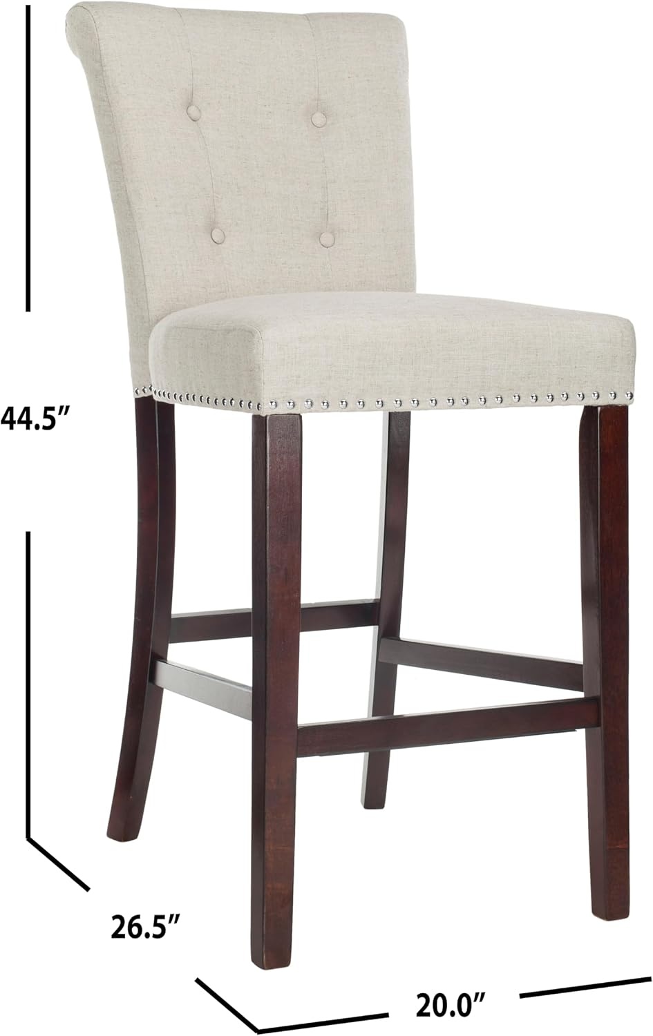 image:imageSafavieh Taylor Bar Stool Light GreyEspressoLight Grey Espresso