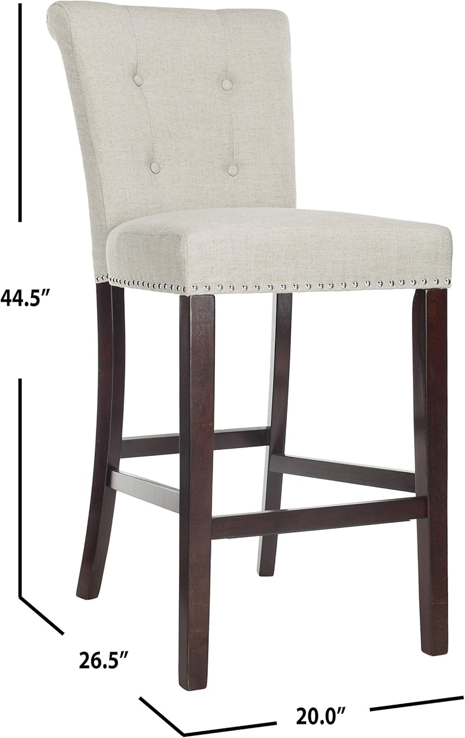 image:imageSafavieh Taylor Bar Stool Light GreyEspressoLight Grey Espresso