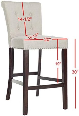 image:imageSafavieh Taylor Bar Stool Light GreyEspressoLight Grey Espresso