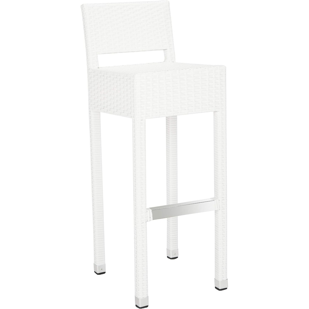 image:imageSAFAVIEH FOX5212A Collection Landry Black IndoorOutdoor Bar StoolWhite