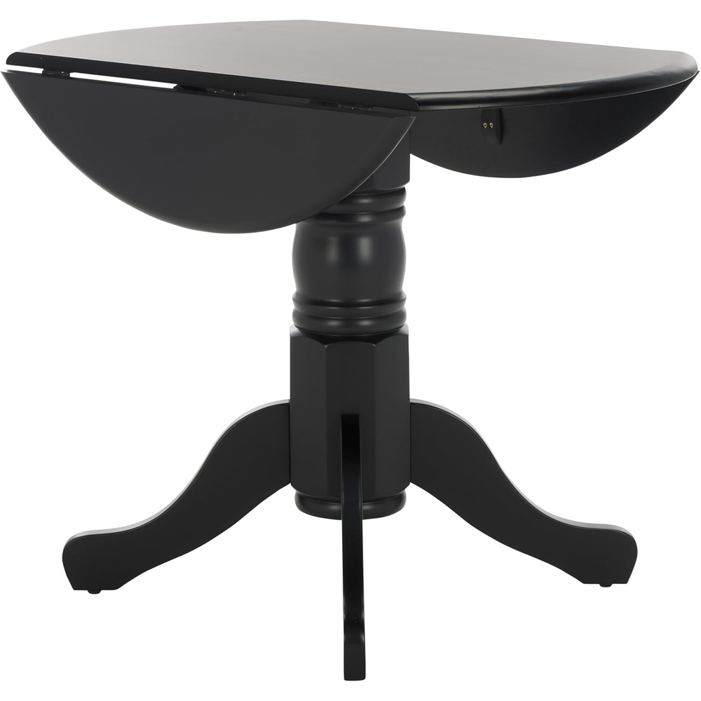 image:imageSAFAVIEH Furniture Dakari 22 36 Drop Leaf Dining Table Dark Walnut Compact Expandable Solid Wood Kitchen Table for Small Spaces DTB8500CMatte Black