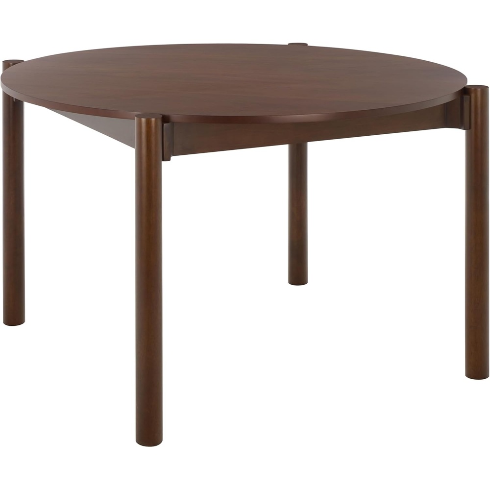 image:imageSAFAVIEH Furniture Naomina Round Dining Table Walnut Wood Modern Round Dining Table Ideal for Dining Room Kitchen 472 W x 472 D x 295 H DTB4303AWalnut
