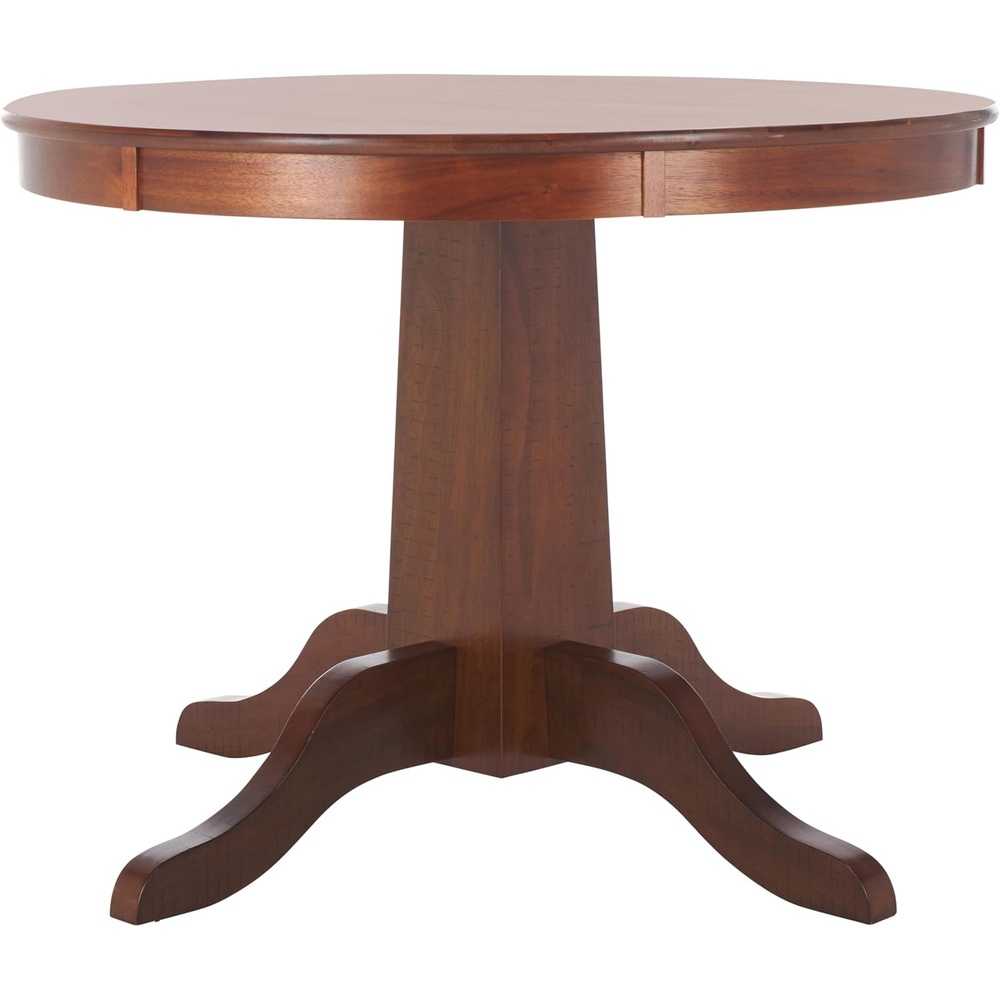 image:imageSAFAVIEH Home Collection Sergio Rustic Cafe Brown Round Dining Table Traditional Pedestal Design Seats up to 4 DTB9215ARustic Cafe