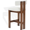 SAFAVIEH Couture Collection Macey Ivory/Walnut Boucle 26-inch Seat Height Counter Stool