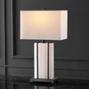 SAFAVIEH Couture Lighting Collection Fantasia Black/White Alabaster 28-inch Table Lamp (LED Bulbs Included)