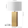 SAFAVIEH Couture Lighting Collection Hank Gold/White Metal 28-inch Table Lamp for Bedroom Living Room Home Office Desk Nightstand (LED Bulb Included)