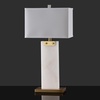 SAFAVIEH Couture Lighting Collection Morgen Handmade Gold/White Alabaster 30-inch Table Lamp