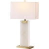 SAFAVIEH Couture Lighting Collection Morgen Handmade Gold/White Alabaster 30-inch Table Lamp