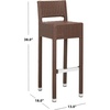 SAFAVIEH FOX5212A Collection Landry Black Indoor/Outdoor Bar Stool(Brown)