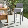 SAFAVIEH FOX5212A Collection Landry Black Indoor/Outdoor Bar Stool(Grey)
