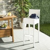 SAFAVIEH FOX5212A Collection Landry Black Indoor/Outdoor Bar Stool(White)