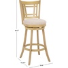 SAFAVIEH Furniture – Maiko 29-Inch Swivel Bar Stool – Cream Linen & Natural Solid Wood – Ideal for Kitchen, Dining Room, Bar Seating (BST5604A)(Cream/Natural)