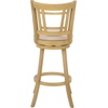 SAFAVIEH Furniture – Maiko 29-Inch Swivel Bar Stool – Cream Linen & Natural Solid Wood – Ideal for Kitchen, Dining Room, Bar Seating (BST5604A)(Cream/Natural)