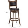 SAFAVIEH Furniture – Takado 29-Inch Swivel Bar Stool – Black Leather & Natural Solid Wood – Ideal for Kitchen, Dining Room, Bar Seating (BST5605A)(Black/Natural)