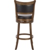 SAFAVIEH Furniture – Takado 29-Inch Swivel Bar Stool – Black Leather & Natural Solid Wood – Ideal for Kitchen, Dining Room, Bar Seating (BST5605A)(Black/Natural)