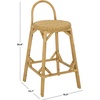 SAFAVIEH Furniture – Yulia 28-Inch Bar Stool – Natural Rattan – Woven Seat with Solid Frame – Ideal for Kitchen, Dining Room, Bar Seating (BST9908A)(Natural)