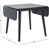 SAFAVIEH Home Collection – Damarius White Washed Solid Wood Drop Leaf Dining Table, Space-Saving Modern Design, Seats up to 4 (DTB8501B)(Matte Black)