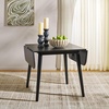 SAFAVIEH Home Collection – Damarius White Washed Solid Wood Drop Leaf Dining Table, Space-Saving Modern Design, Seats up to 4 (DTB8501B)(Matte Black)