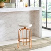 SAFAVIEH Home Collection – Osamu Cream & Orange 25-Inch Round Top Counter Stool, Modern Metal Base, Fully Assembled (FOX3257A)(Cream/Orange)