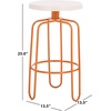 SAFAVIEH Home Collection – Osamu Cream & Orange 25-Inch Round Top Counter Stool, Modern Metal Base, Fully Assembled (FOX3257A)(Cream/Orange)