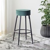 SAFAVIEH Home Collection Bohden Navy Velvet/Black 24-inch Round Kitchen Breakfast Nook Island Dining Pub Bar Stool(Malachite Green / Black)