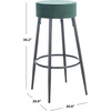 SAFAVIEH Home Collection Bohden Navy Velvet/Black 24-inch Round Kitchen Breakfast Nook Island Dining Pub Bar Stool(Malachite Green / Black)