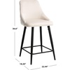 SAFAVIEH Home Collection Kelsey Shale Velvet/Black 24-inch Kitchen Breakfast Nook Island Dining Pub Counter Stool(Beige / Black)