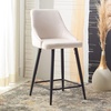 SAFAVIEH Home Collection Kelsey Shale Velvet/Black 24-inch Kitchen Breakfast Nook Island Dining Pub Counter Stool(Beige / Black)
