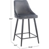 SAFAVIEH Home Collection Kelsey Shale Velvet/Black 24-inch Kitchen Breakfast Nook Island Dining Pub Counter Stool(Shale / Black)