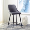 SAFAVIEH Home Collection Kelsey Shale Velvet/Black 24-inch Kitchen Breakfast Nook Island Dining Pub Counter Stool(Shale / Black)