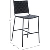 SAFAVIEH Home Collection Olenna Cognac Woven Leather/Silver 26-inch Kitchen Island Breakfast Nook Counter Stool (Fully Assembled)(Black)