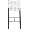 SAFAVIEH Home Collection Olenna Cognac Woven Leather/Silver 26-inch Kitchen Island Breakfast Nook Counter Stool (Fully Assembled)(White/Black)