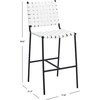 SAFAVIEH Home Collection Olenna Cognac Woven Leather/Silver 26-inch Kitchen Island Breakfast Nook Counter Stool (Fully Assembled)(White/Black)