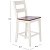 SAFAVIEH Home Collection Yuri White and Natural 24-inch Counter Stool (Set of 2)