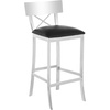 Safavieh American Homes Collection Zoey Black Stainless Steel Cross Back 39-inch Bar Stool(Black)