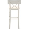 Safavieh American Homes Collection Zoey Black Stainless Steel Cross Back 39-inch Bar Stool(White)