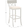 Safavieh American Homes Collection Zoey Black Stainless Steel Cross Back 39-inch Bar Stool(White)