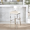 Safavieh American Homes Collection Zoey Black Stainless Steel Cross Back 39-inch Bar Stool(White)