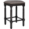 Safavieh Couture Home Collection Preston Grey Linen and Grey Walnut 25-inch Counter Stool (Set of 2)(Grey/Grey Walnut With Copper Nailheads)