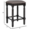 Safavieh Couture Home Collection Preston Grey Linen and Grey Walnut 25-inch Counter Stool (Set of 2)(Grey/Grey Walnut With Copper Nailheads)